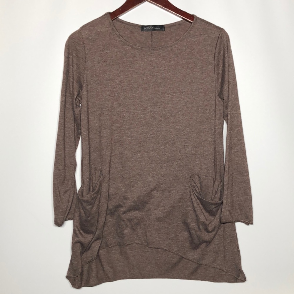 Zanzea Long sleeve blouse with front pocket